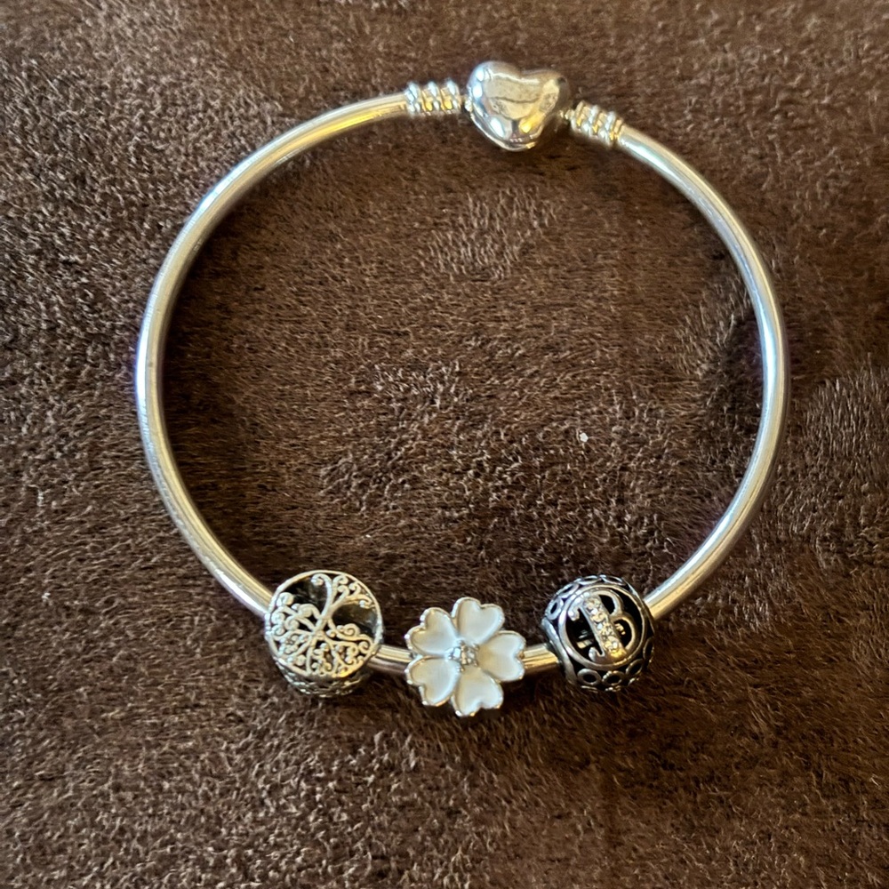 Elegant Silver Charm Bracelet